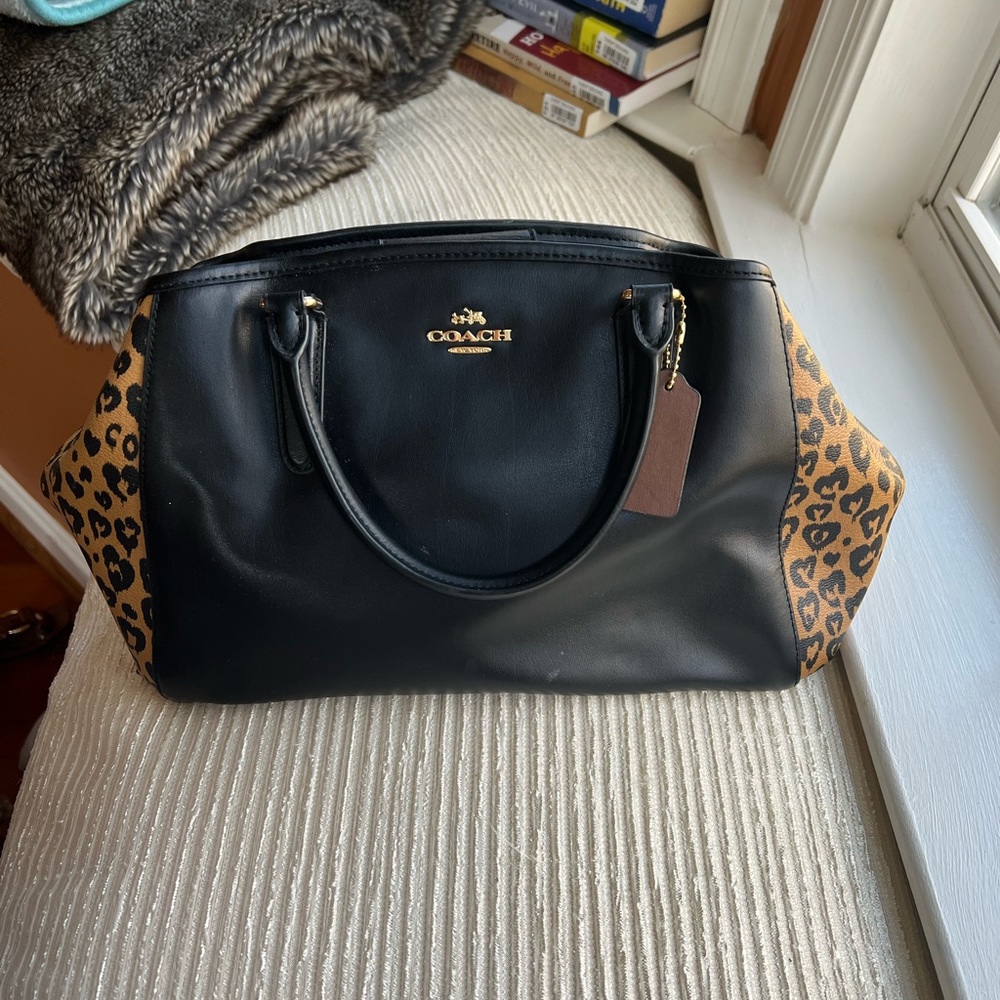 Leopard print coach bag